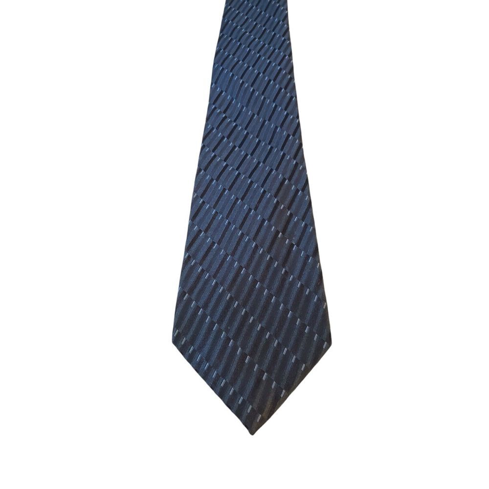 Perry‎ Ellis Portfolio Neck Tie Mens Blue Geometric Silk Business Church Power